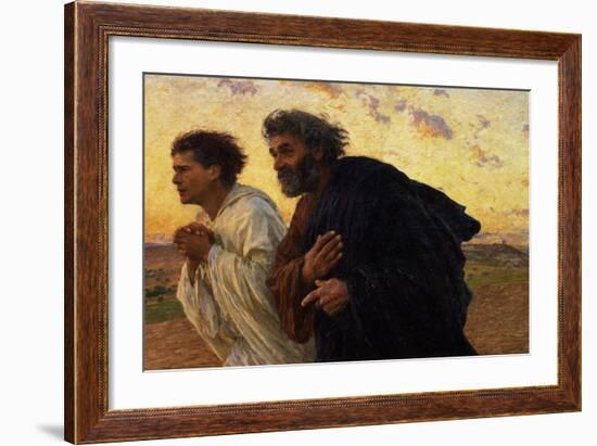 The Disciples Peter and John Running to Sepulchre on the Morning of the Resurrection, circa 1898-Eugene Burnand-Framed Giclee Print