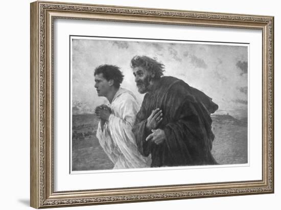 'The Disciples Peter and John Running to the Sepulchre on the Morning of the Resurrection', c1898-Eugene Burnand-Framed Giclee Print