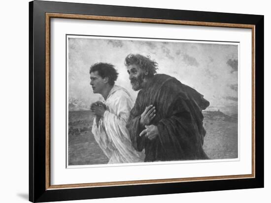 'The Disciples Peter and John Running to the Sepulchre on the Morning of the Resurrection', c1898-Eugene Burnand-Framed Giclee Print