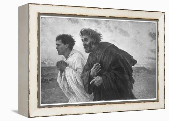 'The Disciples Peter and John Running to the Sepulchre on the Morning of the Resurrection', c1898-Eugene Burnand-Framed Premier Image Canvas