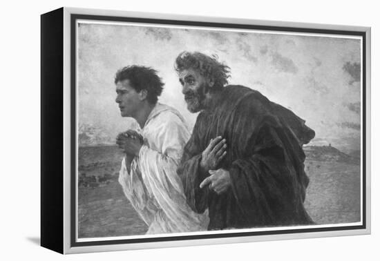 'The Disciples Peter and John Running to the Sepulchre on the Morning of the Resurrection', c1898-Eugene Burnand-Framed Premier Image Canvas