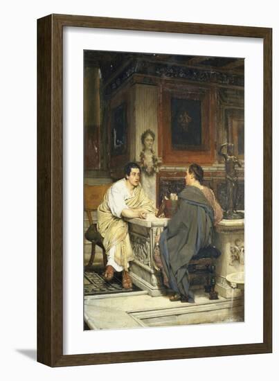 The Discourse, a Chat-Sir Lawrence Alma-Tadema-Framed Giclee Print