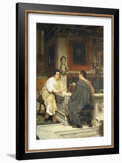 The Discourse, a Chat-Sir Lawrence Alma-Tadema-Framed Giclee Print