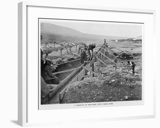 The Discovery Claim at Anvil Creek, Nome, Alaska, During the Gold Rush-null-Framed Photographic Print
