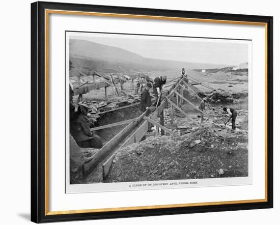 The Discovery Claim at Anvil Creek, Nome, Alaska, During the Gold Rush-null-Framed Photographic Print