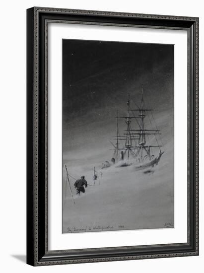 The 'Discovery' in Winterquarters, 1903-Edward Adrian Wilson-Framed Giclee Print