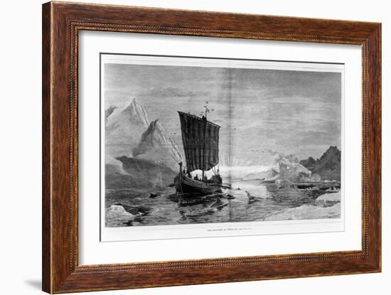 The Discovery of Greenland, from "Harper's Weekly," Vol. 19 P.780-81, 1875-null-Framed Giclee Print