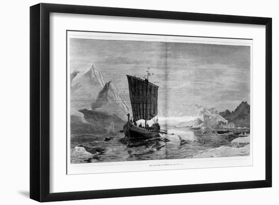 The Discovery of Greenland, from "Harper's Weekly," Vol. 19 P.780-81, 1875-null-Framed Giclee Print