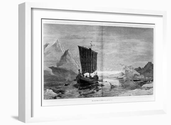 The Discovery of Greenland, from "Harper's Weekly," Vol. 19 P.780-81, 1875-null-Framed Giclee Print