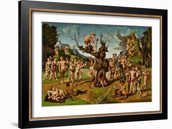 The Discovery of Honey by Bacchus, C.1499 (Tempera on Panel)-Piero di Cosimo-Framed Giclee Print