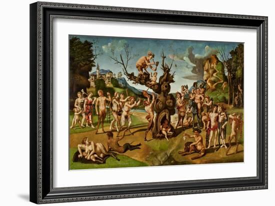 The Discovery of Honey by Bacchus, C.1499 (Tempera on Panel)-Piero di Cosimo-Framed Giclee Print