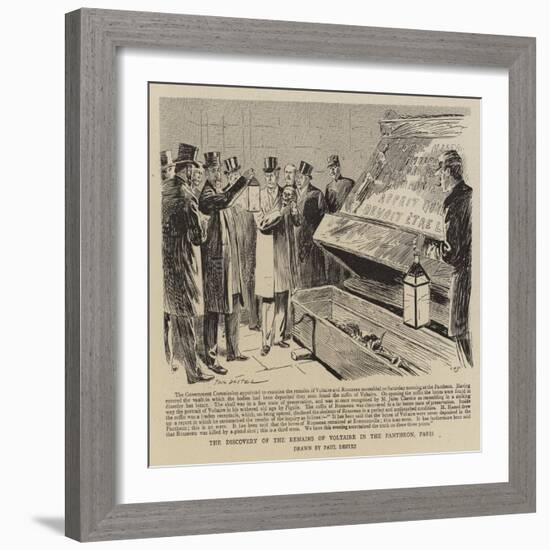 The Discovery of the Remains of Voltaire in the Pantheon, Paris-Paul Destez-Framed Giclee Print
