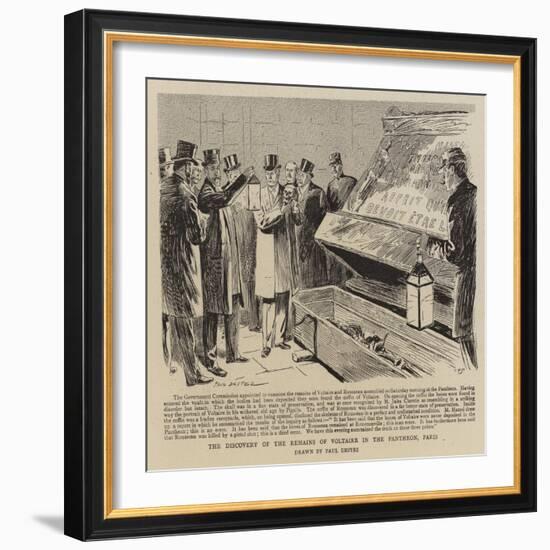 The Discovery of the Remains of Voltaire in the Pantheon, Paris-Paul Destez-Framed Giclee Print