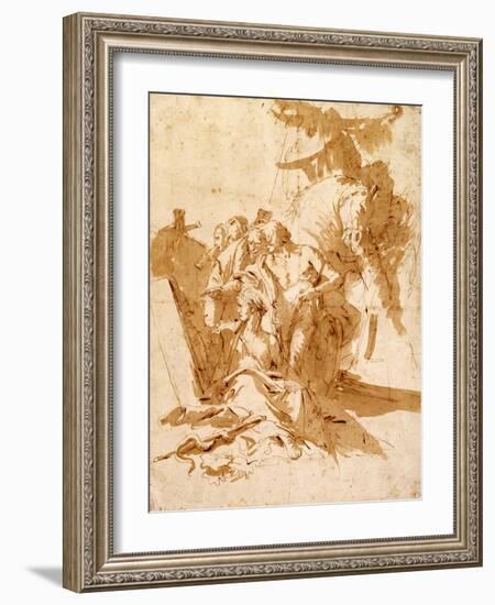 The Discovery of the Tomb of Punchinello-Giovanni Battista Tiepolo-Framed Giclee Print