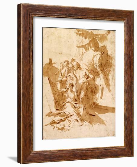 The Discovery of the Tomb of Punchinello-Giovanni Battista Tiepolo-Framed Giclee Print