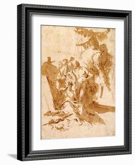 The Discovery of the Tomb of Punchinello-Giovanni Battista Tiepolo-Framed Giclee Print