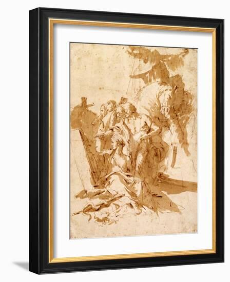 The Discovery of the Tomb of Punchinello-Giovanni Battista Tiepolo-Framed Giclee Print