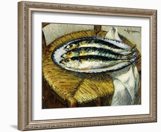 The Dish of Mackerels, C.1923-Gustave Loiseau-Framed Giclee Print