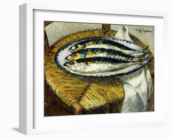 The Dish of Mackerels, C.1923-Gustave Loiseau-Framed Giclee Print