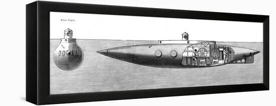 The Displacement Sinking and Rising Submarine Boat 'Nautilus', 1887-null-Framed Premier Image Canvas