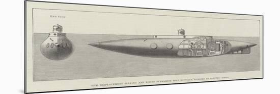 The Displacement Sinking and Rising Submarine Boat Nautilus, Working by Electric Power-null-Mounted Giclee Print