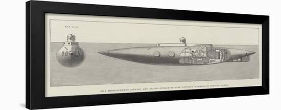 The Displacement Sinking and Rising Submarine Boat Nautilus, Working by Electric Power-null-Framed Giclee Print