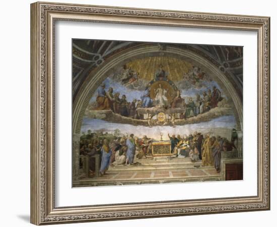 The Disputation of the Holy Sacrament, from the Stanza Della Segnatura, 1509-10-Raphael-Framed Giclee Print