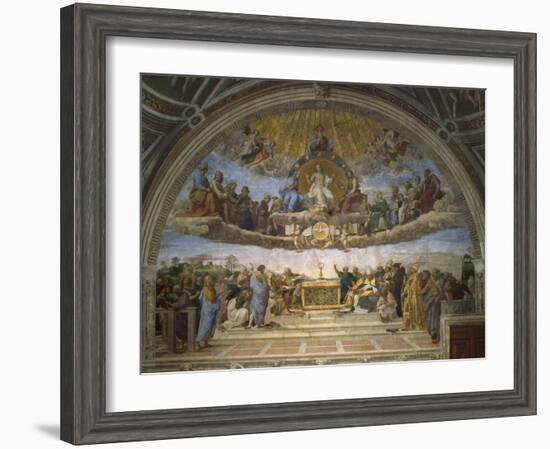 The Disputation of the Holy Sacrament, from the Stanza Della Segnatura, 1509-10-Raphael-Framed Giclee Print