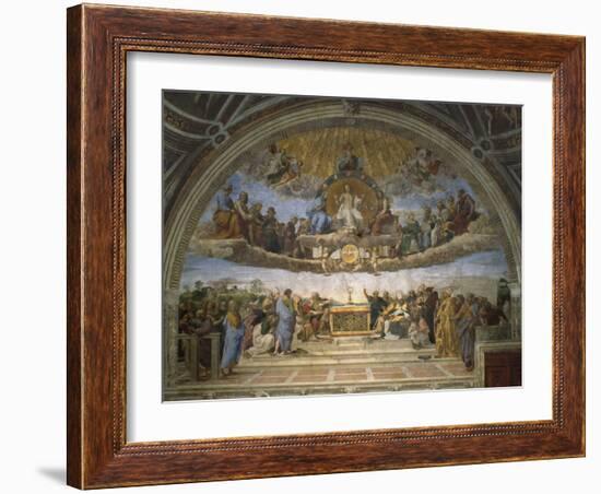 The Disputation of the Holy Sacrament, from the Stanza Della Segnatura, 1509-10-Raphael-Framed Giclee Print