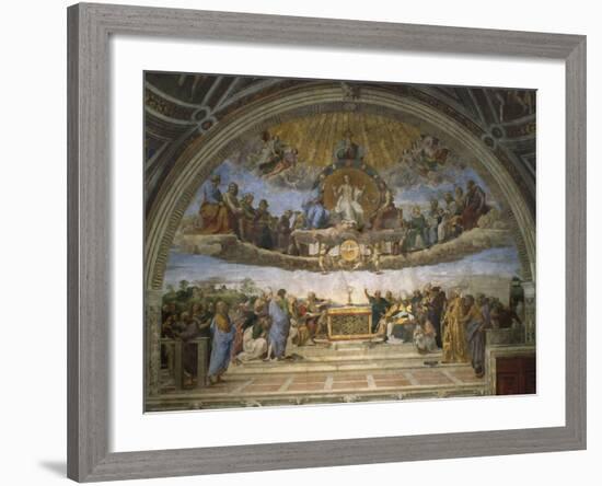 The Disputation of the Holy Sacrament, from the Stanza Della Segnatura, 1509-10-Raphael-Framed Giclee Print