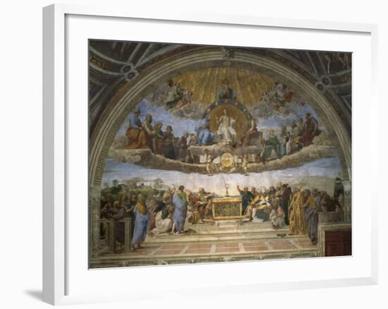 The Disputation of the Holy Sacrament, from the Stanza Della Segnatura, 1509-10-Raphael-Framed Giclee Print