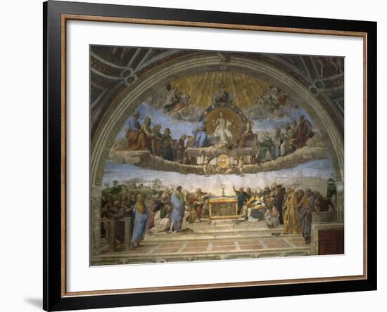 The Disputation of the Holy Sacrament, from the Stanza Della Segnatura, 1509-10-Raphael-Framed Giclee Print