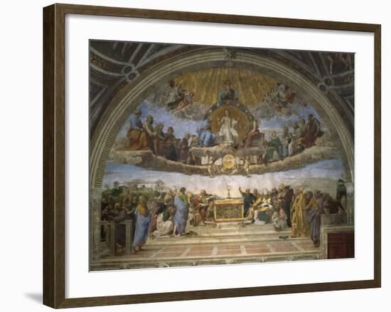 The Disputation of the Holy Sacrament, from the Stanza Della Segnatura, 1509-10-Raphael-Framed Giclee Print