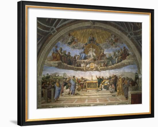 The Disputation of the Holy Sacrament, from the Stanza Della Segnatura, 1509-10-Raphael-Framed Giclee Print