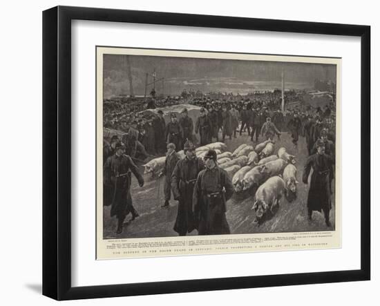 The Dispute in the Bacon Trade in Ireland, Police Protecting a Drover and His Pigs in Waterford-William Small-Framed Giclee Print