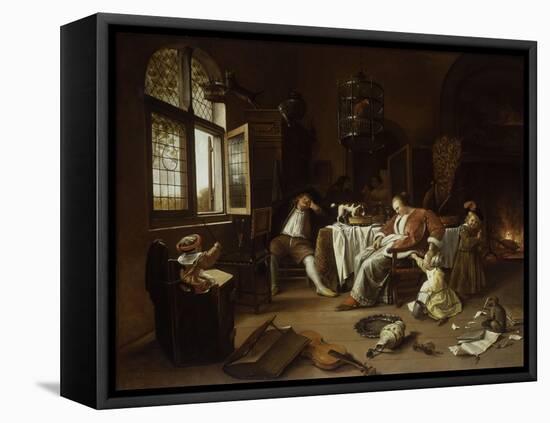 The Dissolute Household or the Effects of Intemperance-Jan Havicksz. Steen-Framed Premier Image Canvas