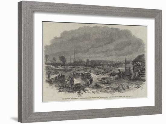 The Distress at Coventry, Weavers Employed in Levelling Witley Common and Burning the Gorse-null-Framed Giclee Print