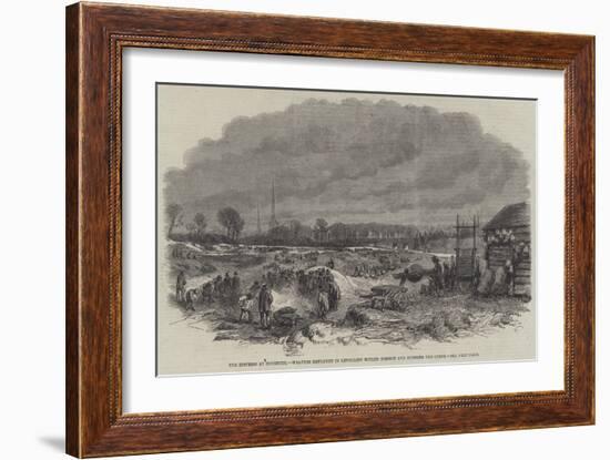 The Distress at Coventry, Weavers Employed in Levelling Witley Common and Burning the Gorse-null-Framed Giclee Print