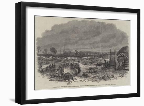 The Distress at Coventry, Weavers Employed in Levelling Witley Common and Burning the Gorse-null-Framed Giclee Print