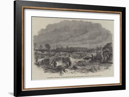 The Distress at Coventry, Weavers Employed in Levelling Witley Common and Burning the Gorse-null-Framed Giclee Print