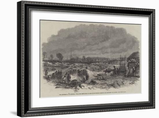 The Distress at Coventry, Weavers Employed in Levelling Witley Common and Burning the Gorse-null-Framed Giclee Print
