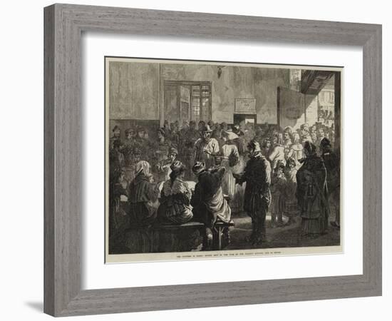 The Distress in Paris, Giving Soup to the Poor at the Charity Kitchen, Rue De Sevres-null-Framed Giclee Print