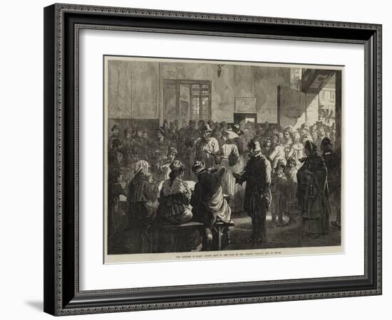 The Distress in Paris, Giving Soup to the Poor at the Charity Kitchen, Rue De Sevres-null-Framed Giclee Print