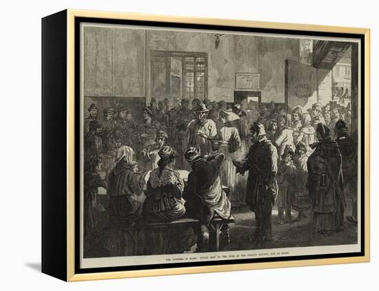 The Distress in Paris, Giving Soup to the Poor at the Charity Kitchen, Rue De Sevres-null-Framed Premier Image Canvas