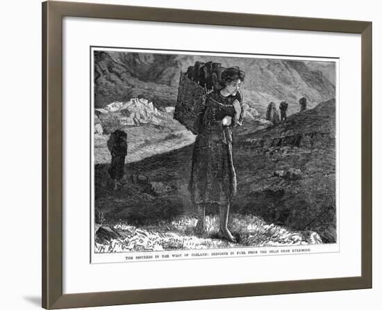 The Distress in the West Ireland: Bringing in Fuel from the Hills Near Kylemore, 19th Century-null-Framed Giclee Print