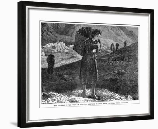 The Distress in the West Ireland: Bringing in Fuel from the Hills Near Kylemore, 19th Century-null-Framed Giclee Print