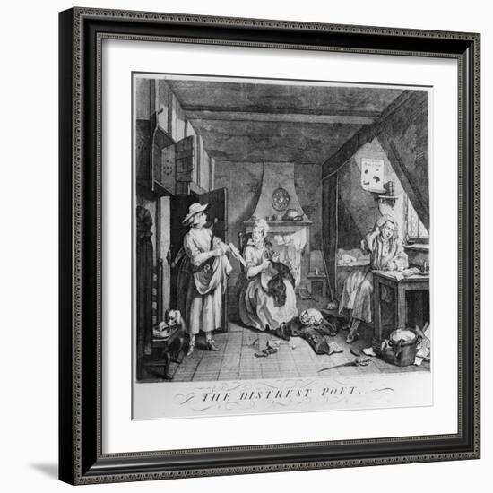 The Distressed Poet, 1740-William Hogarth-Framed Giclee Print