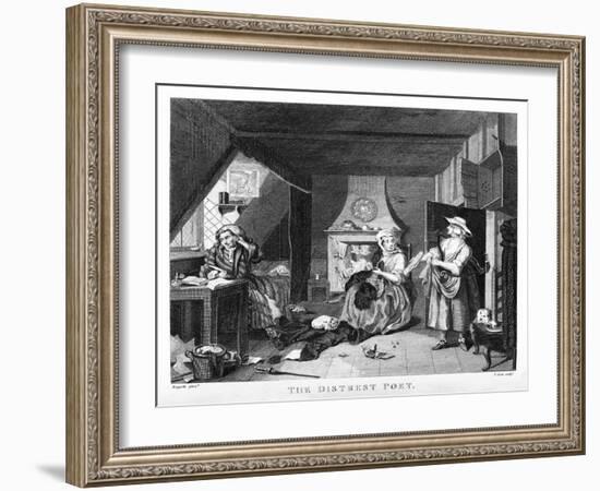 The Distrest Poet by William Hogarth-William Hogarth-Framed Giclee Print