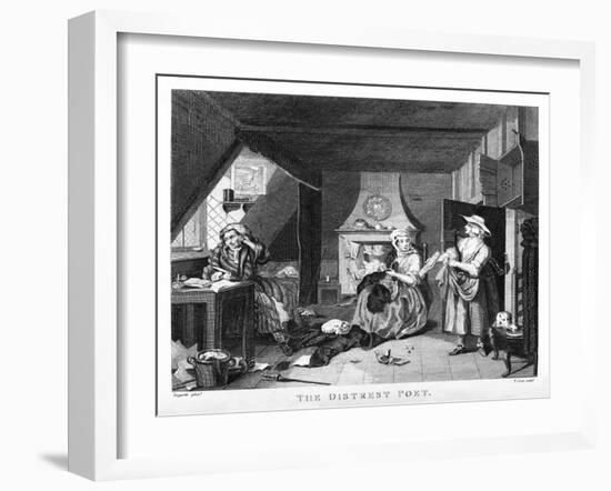 The Distrest Poet by William Hogarth-William Hogarth-Framed Giclee Print