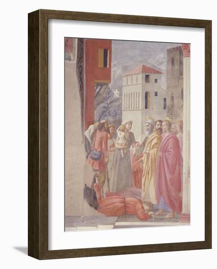 The Distribution of Alms and Death of Ananias-Tommaso Masaccio-Framed Giclee Print